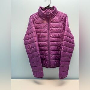 Girls Purple Athletech Full Zip Puffer Winter Jacket Coat Warm XL
